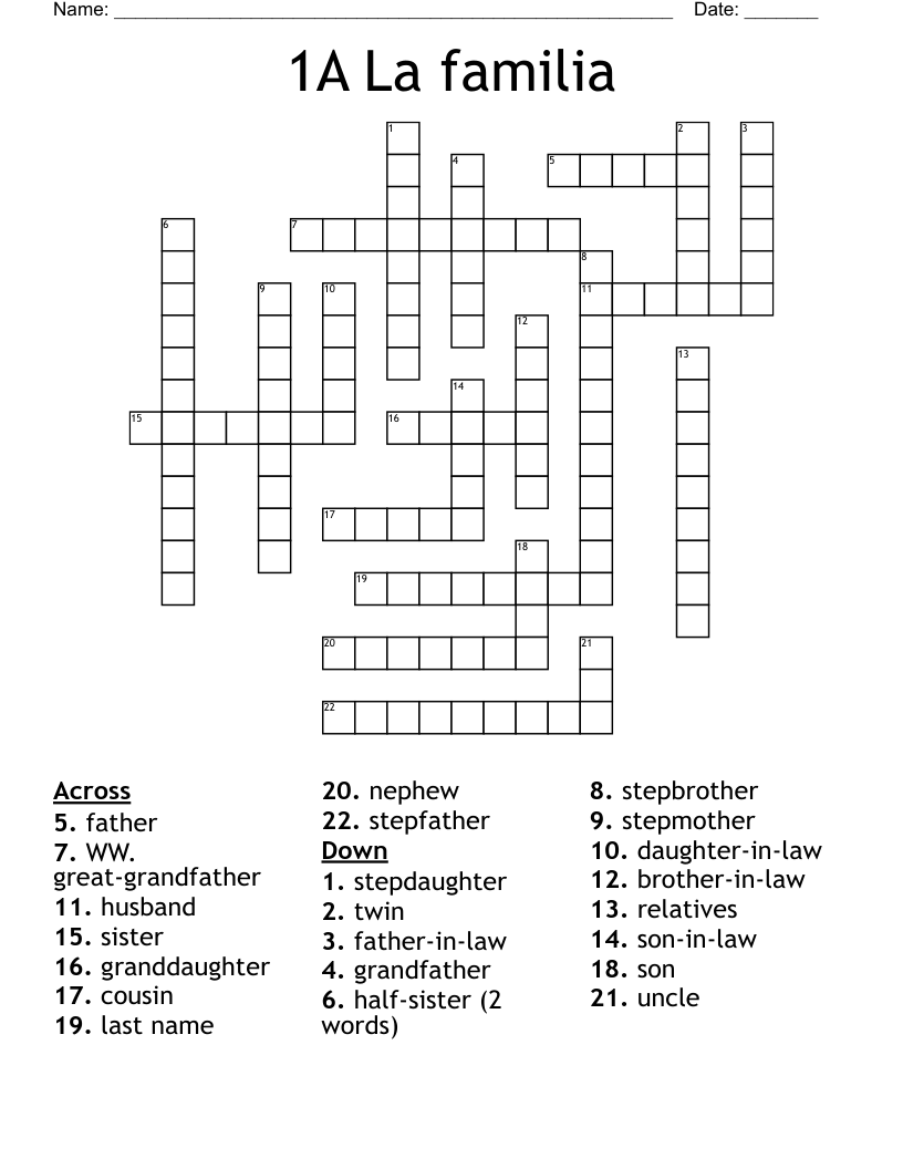 1A   La familia Crossword