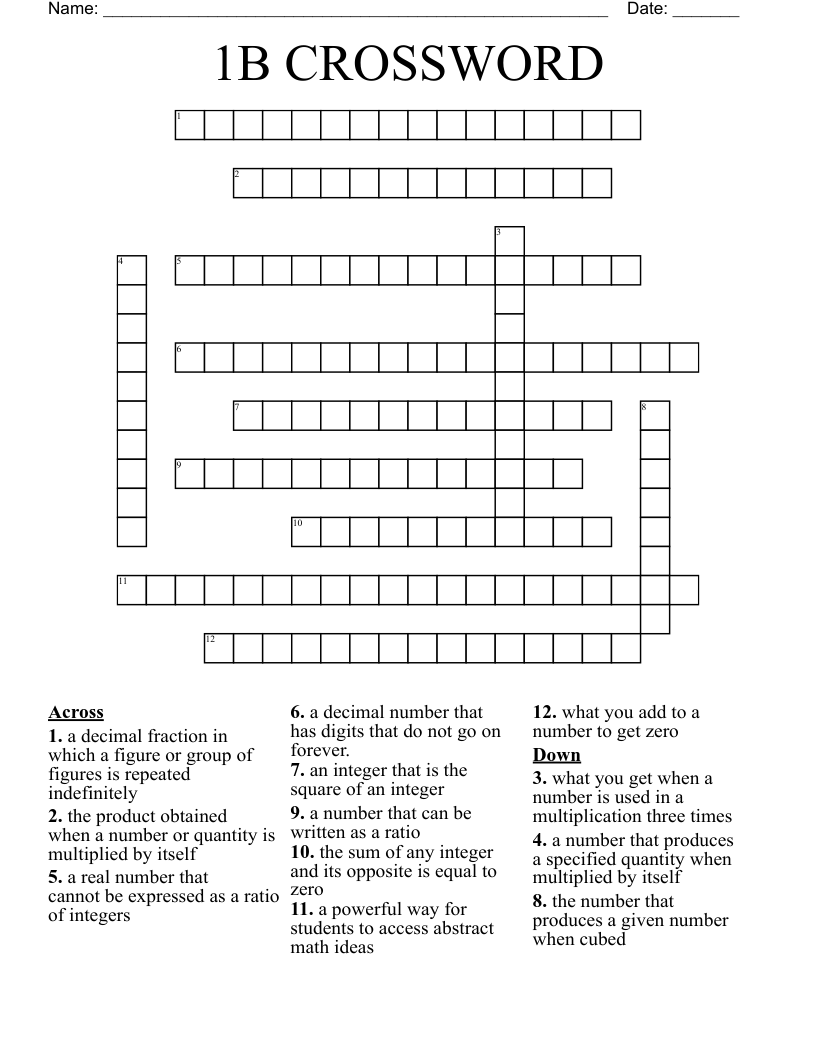 1B CROSSWORD