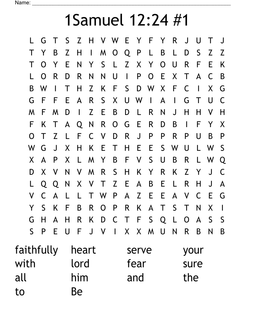 1Samuel 12:24 #1 Word Search