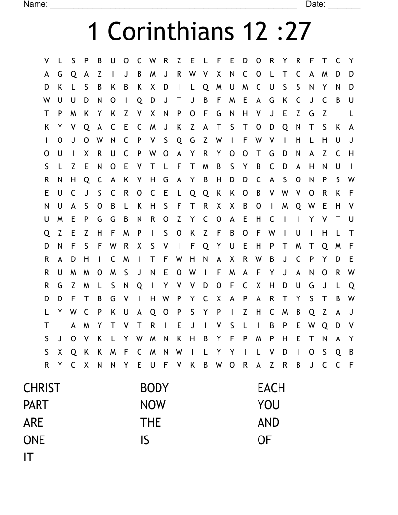 1 Corinthians 12 :27 Word Search