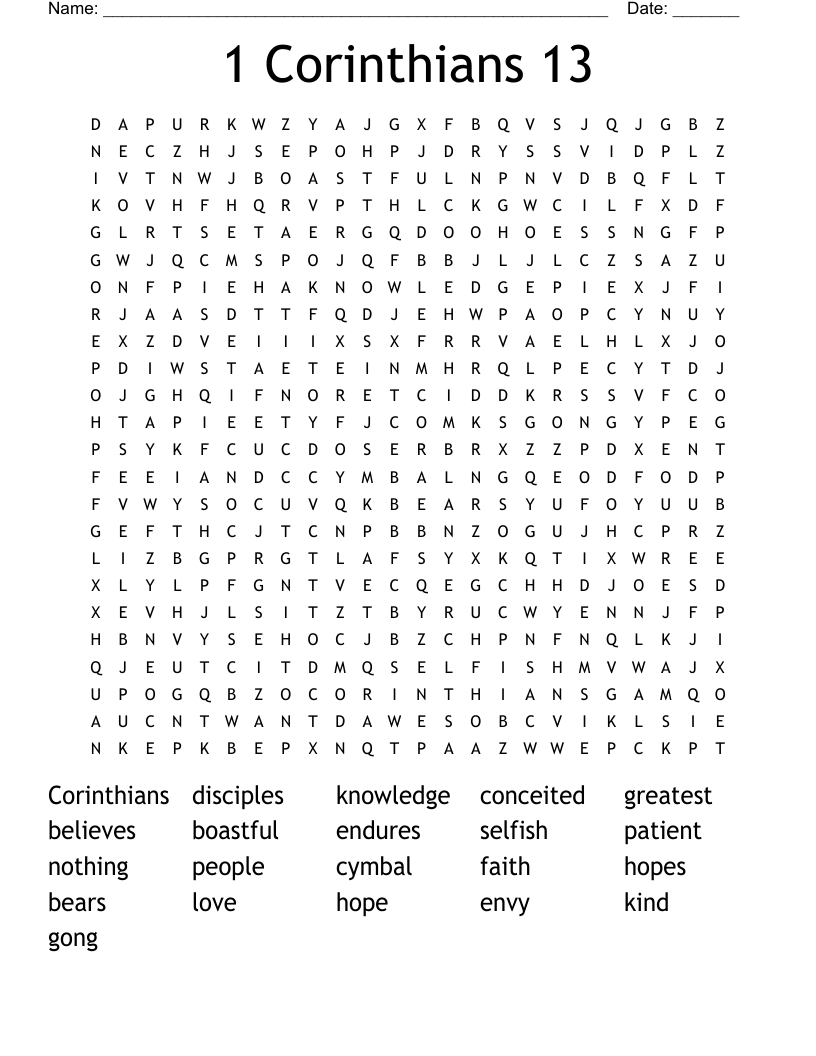 1 Corinthians 13 Word Search