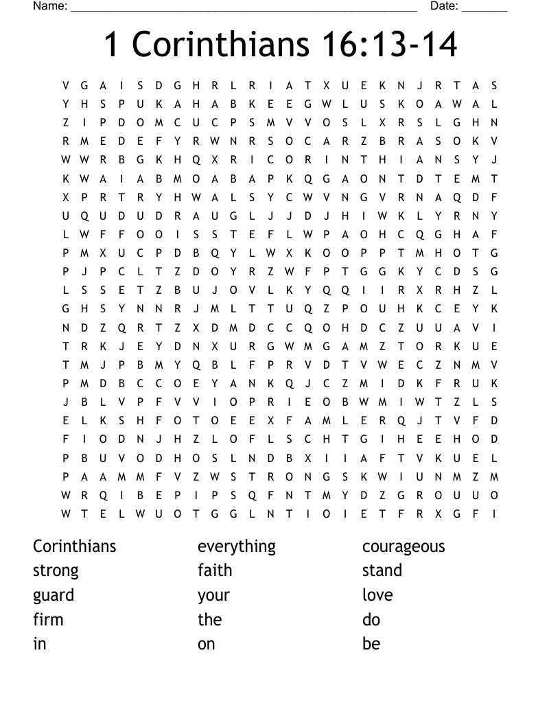 1 Corinthians 16:13-14 Word Search