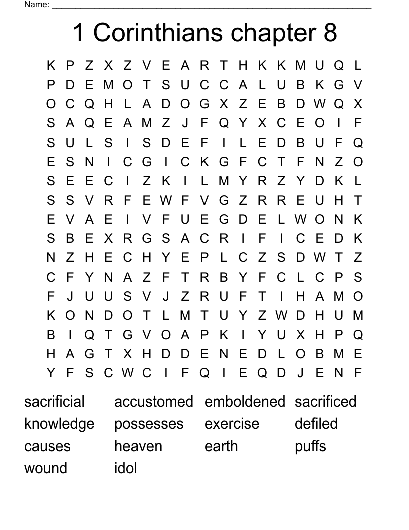 1 Corinthians chapter 8 Word Search