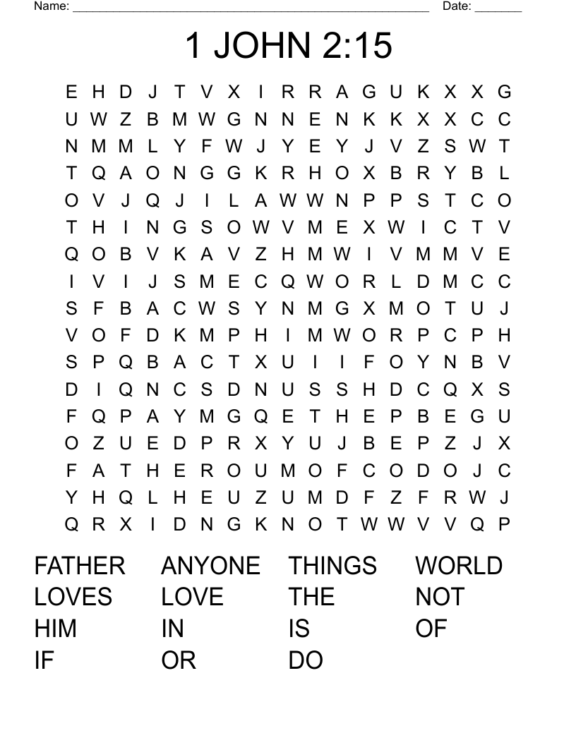 1 JOHN 2:15 Word Search