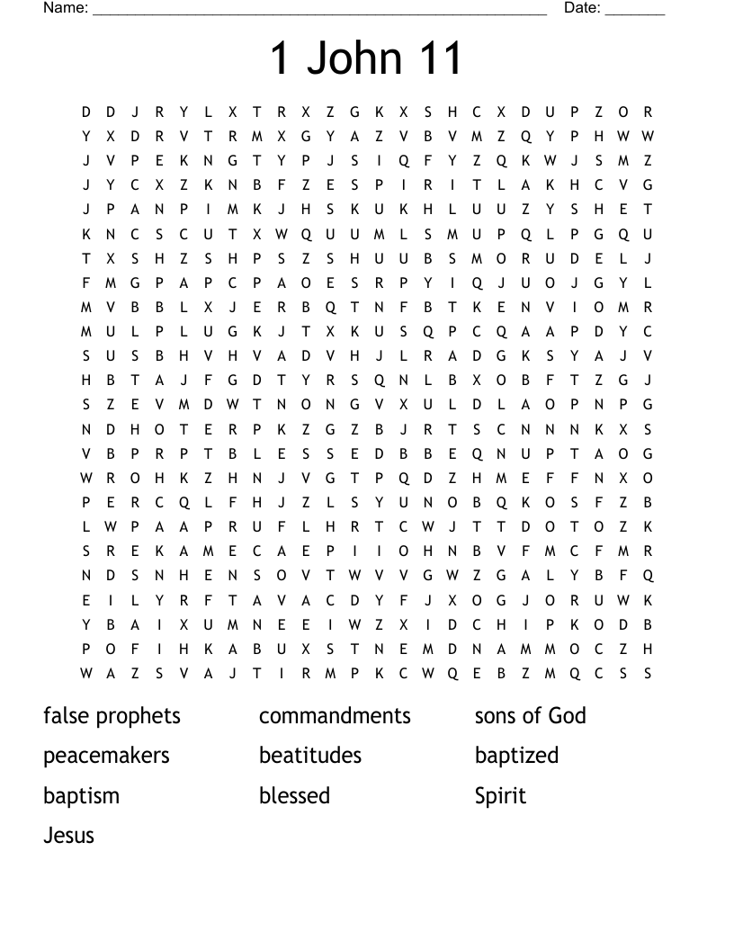 1 John 11 Word Search
