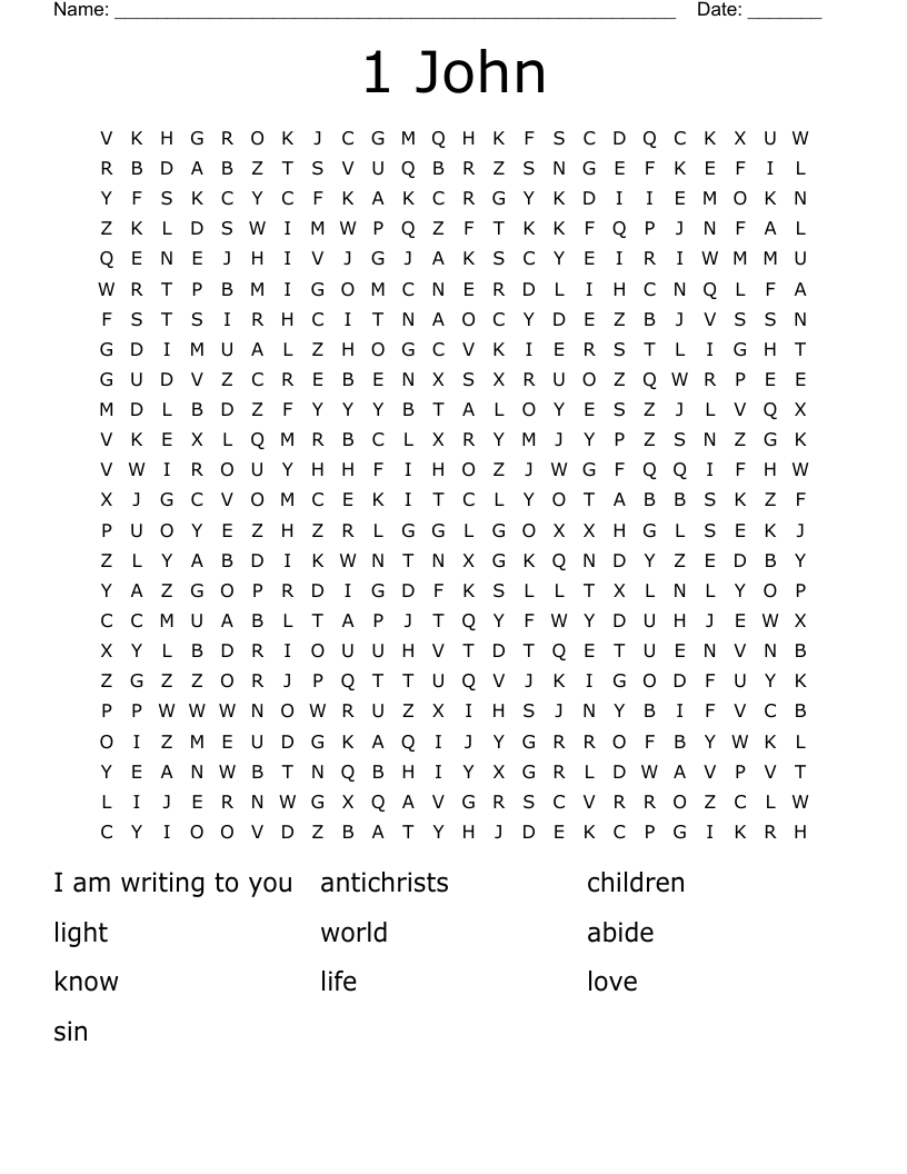 1 John Word Search