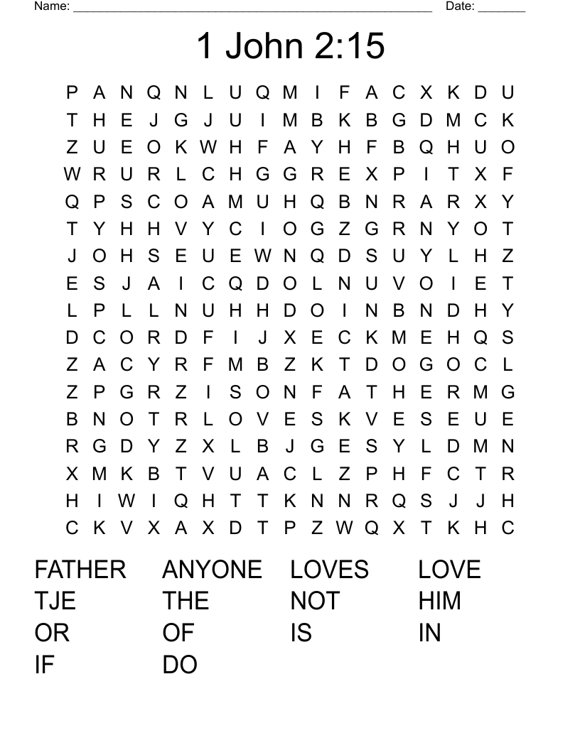1 John 2:15 Word Search