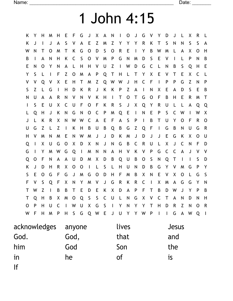 1 John 4:15 Word Search