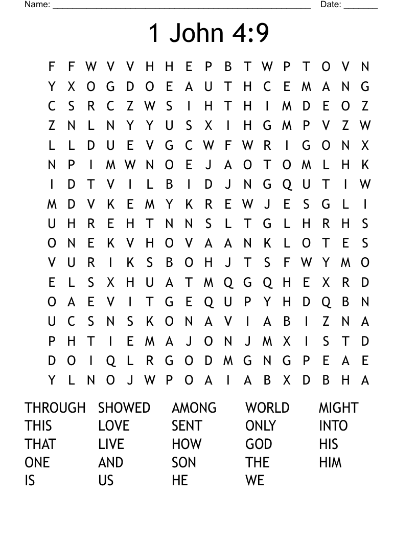1 John 4:9 Word Search
