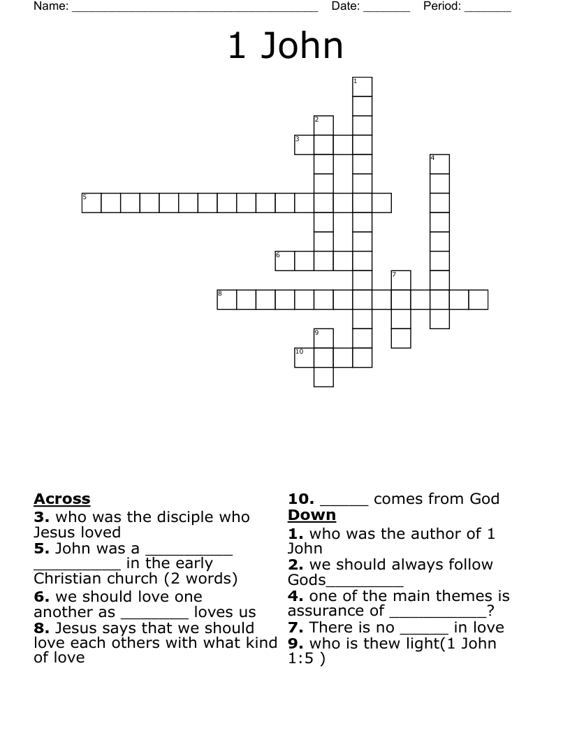 1 John  Crossword