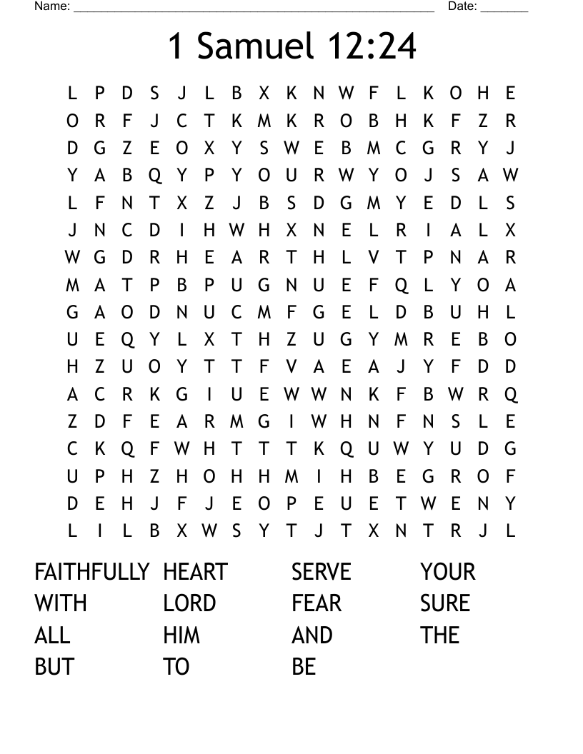 1 Samuel 12:24 Word Search