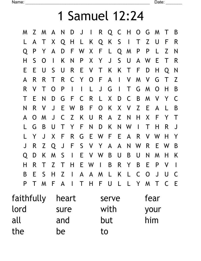 1 Samuel 12:24 Word Search
