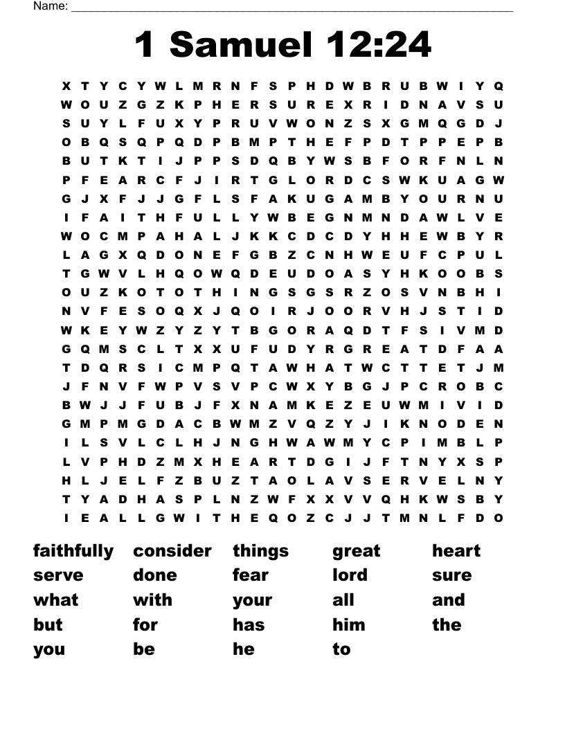 1 Samuel 12:24 Word Search