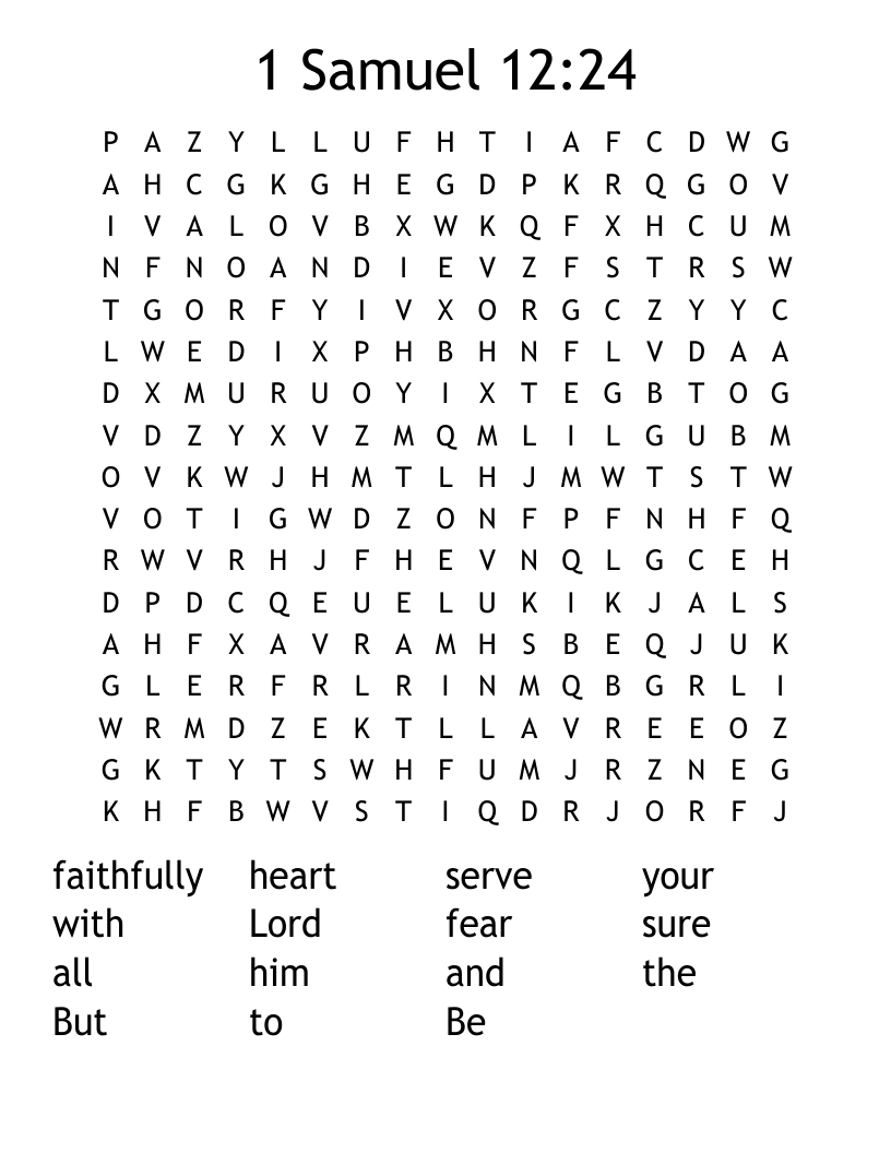1 Samuel 12:24 Word Search
