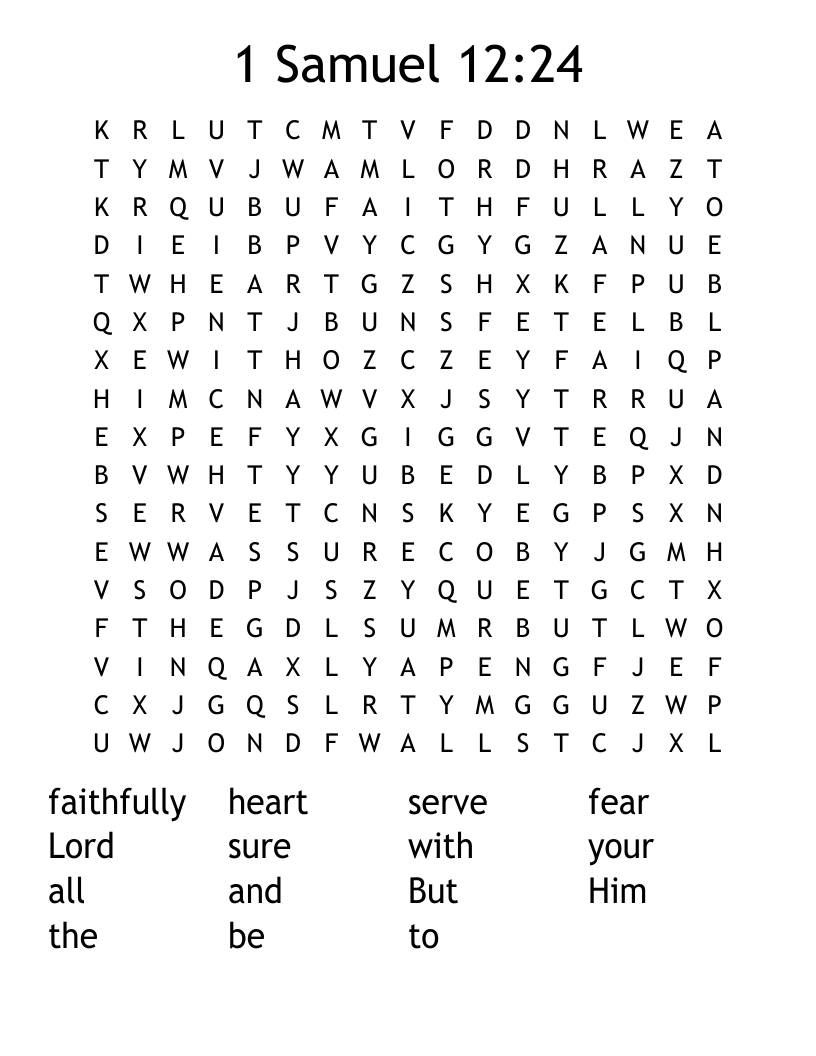 1 Samuel 12:24 Word Search