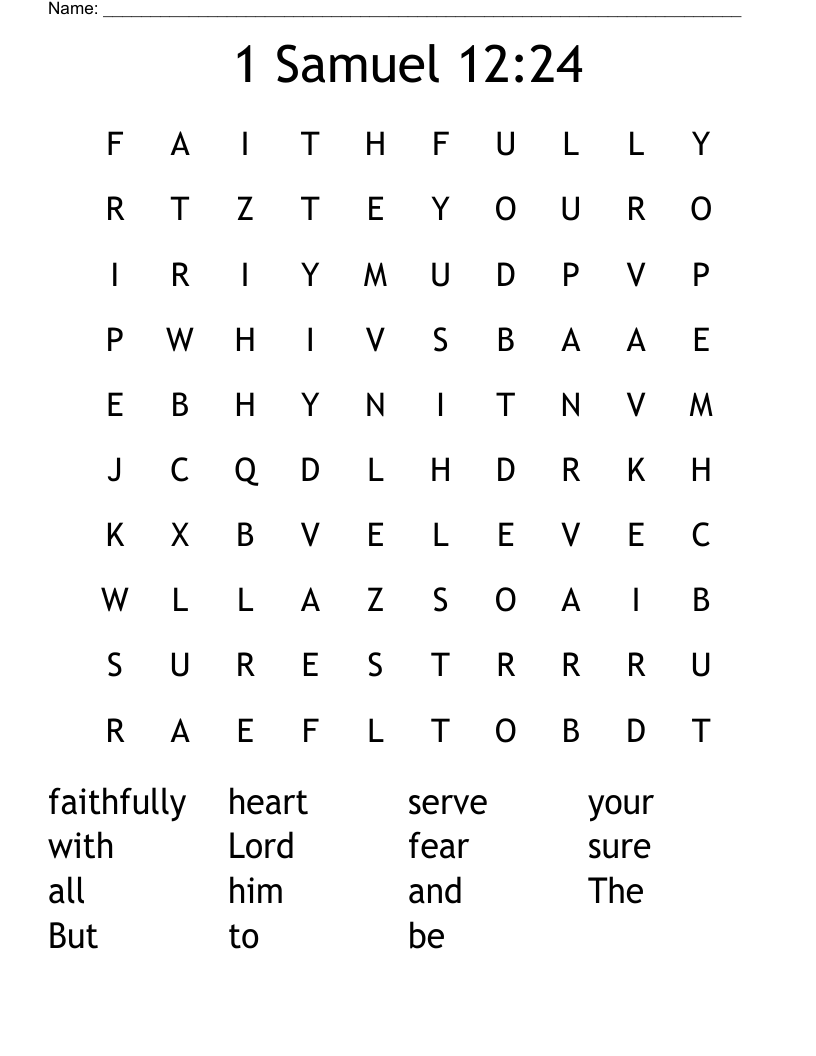 1 Samuel 12:24 Word Search