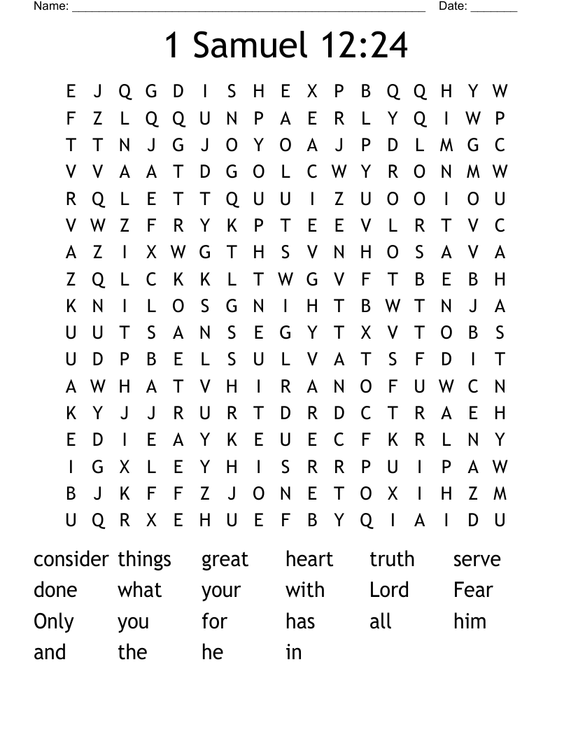 1 Samuel 12:24 Word Search