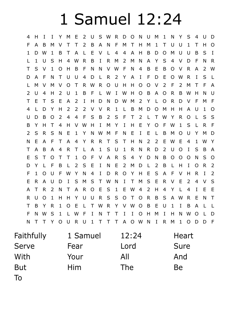1 Samuel 12:24 Word Search