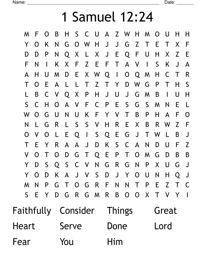 1 Samuel 12:24 Word Search