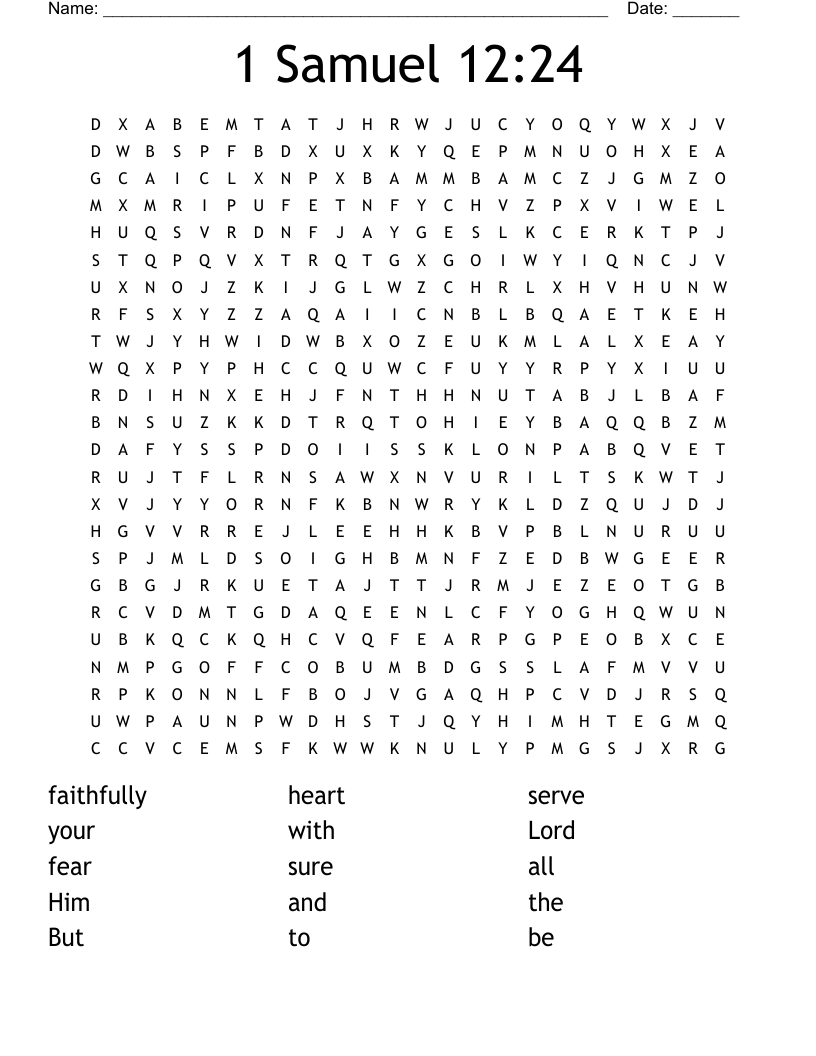1 Samuel 12:24 Word Search
