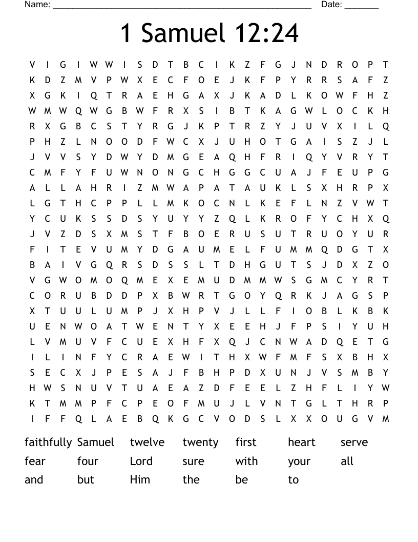 1 Samuel 12:24 Word Search
