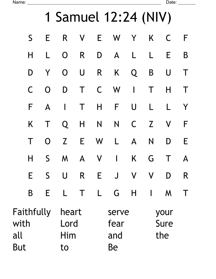 1 Samuel 12:24 (NIV) Word Search