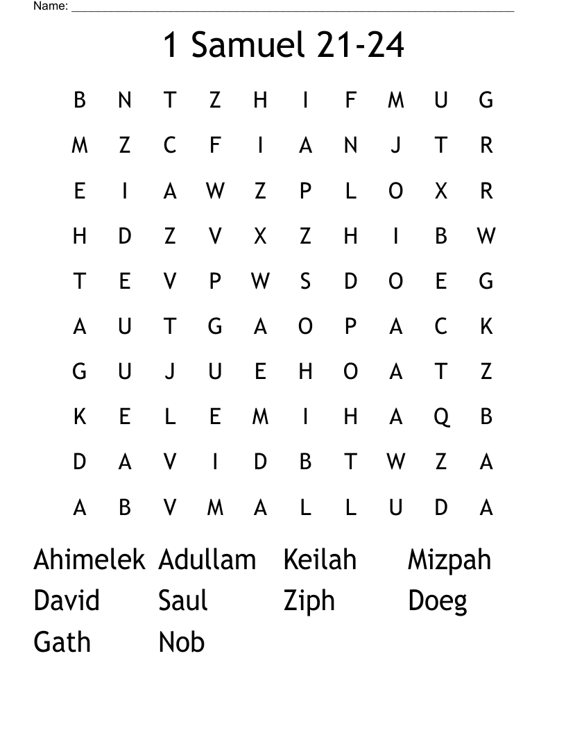 1 Samuel 21-24 Word Search