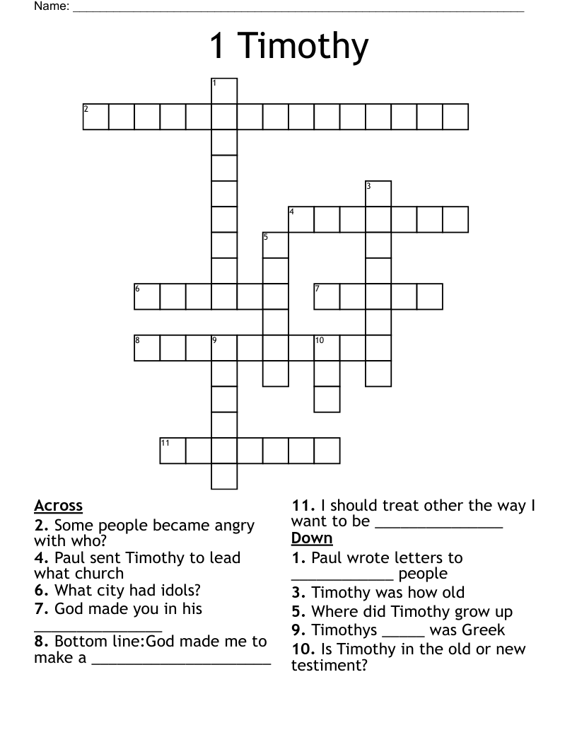 1 Timothy Crossword