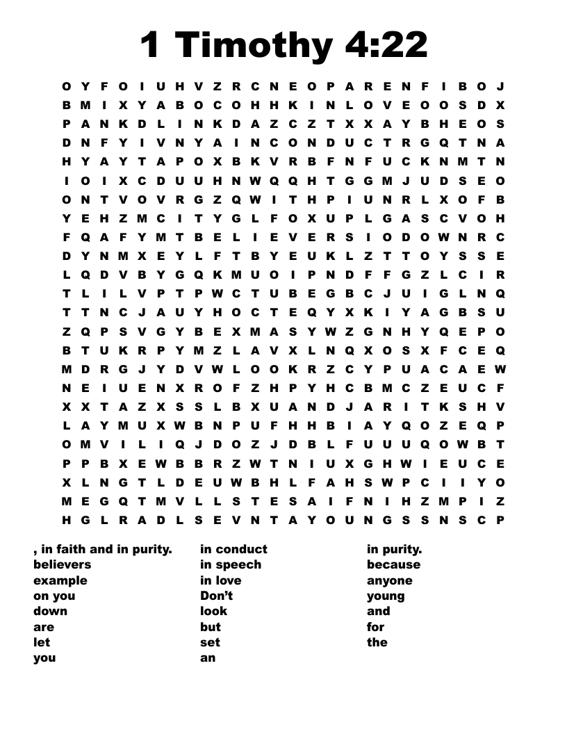 1 Timothy 4:22 Word Search