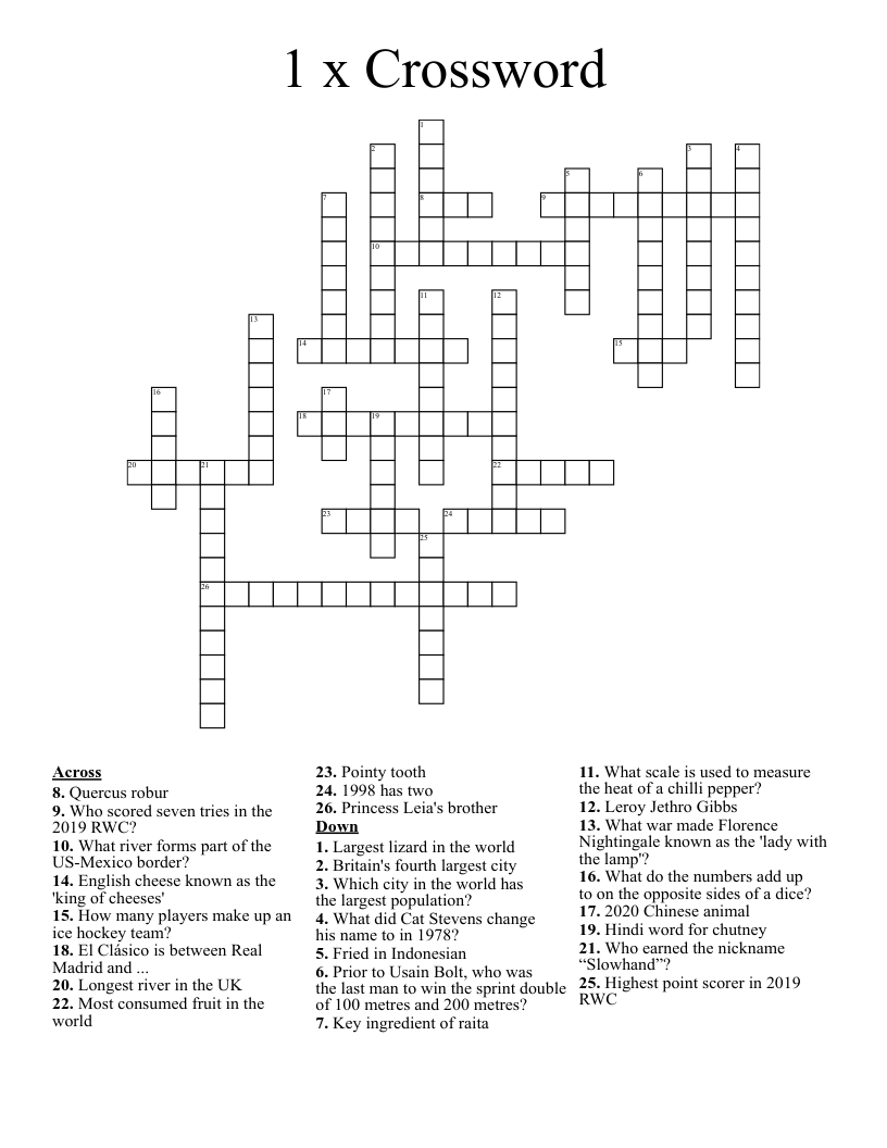 1 x Crossword 