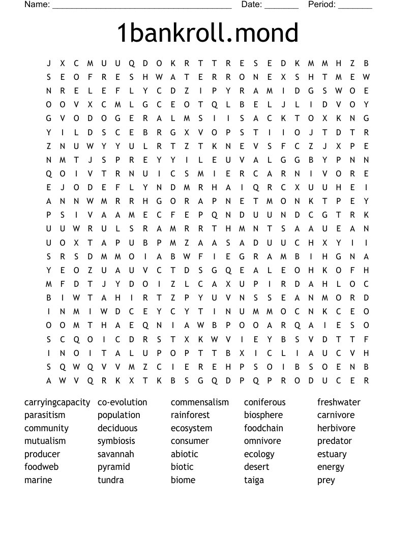 1bankroll.mond Word Search