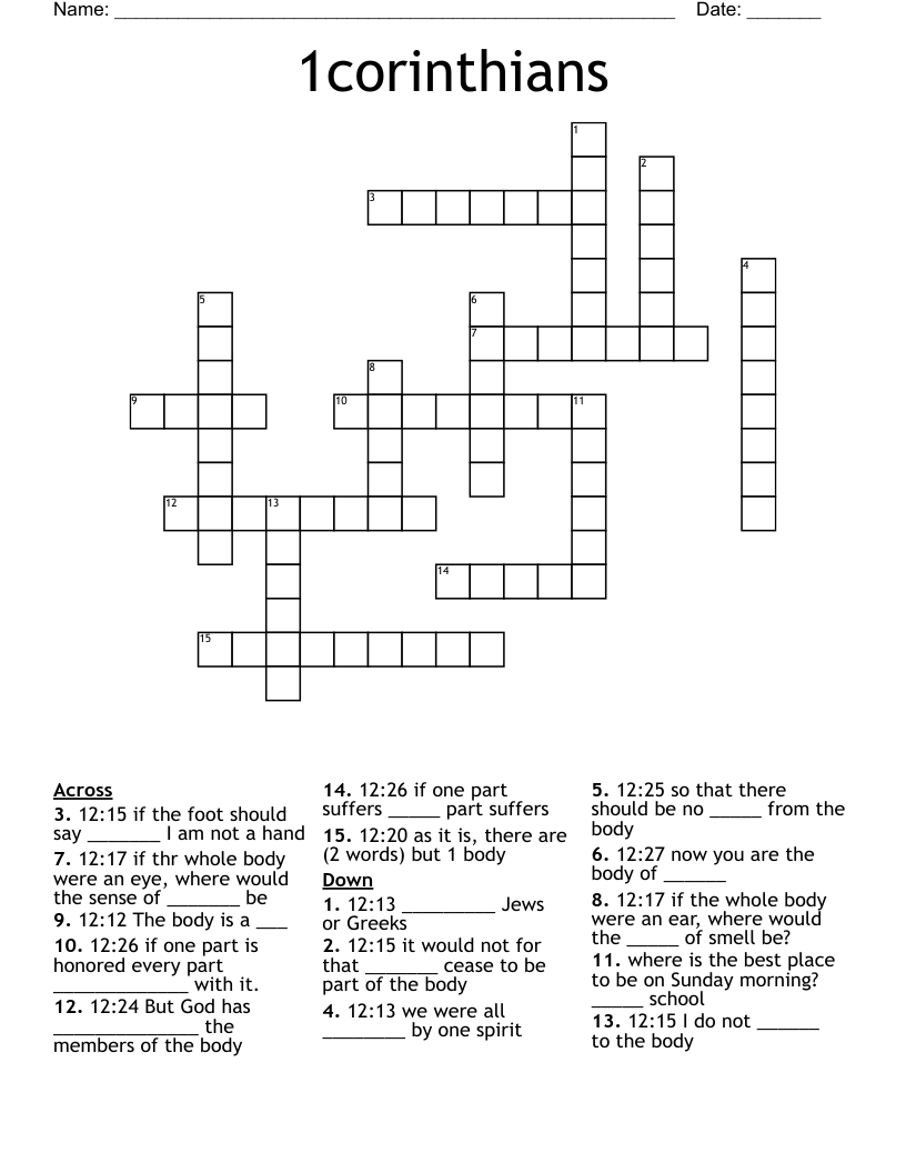 1corinthians Crossword