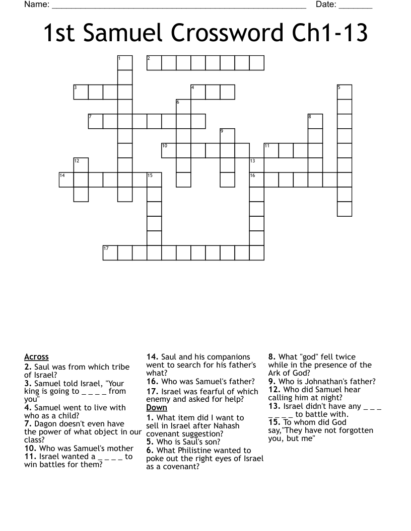 1st Samuel Crossword Ch1-13