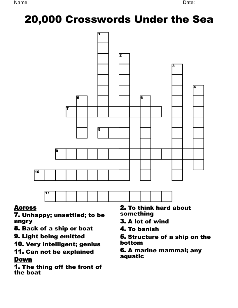 20,000 Crosswords Under the Sea