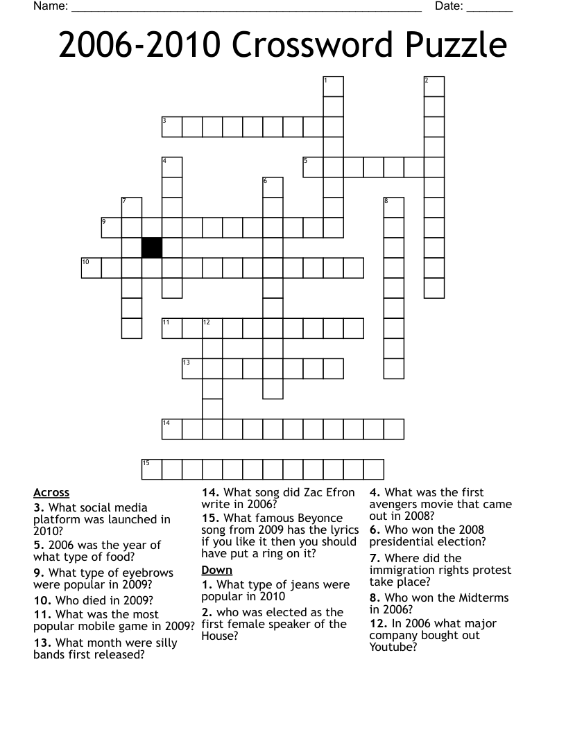 2006-2010 Crossword Puzzle