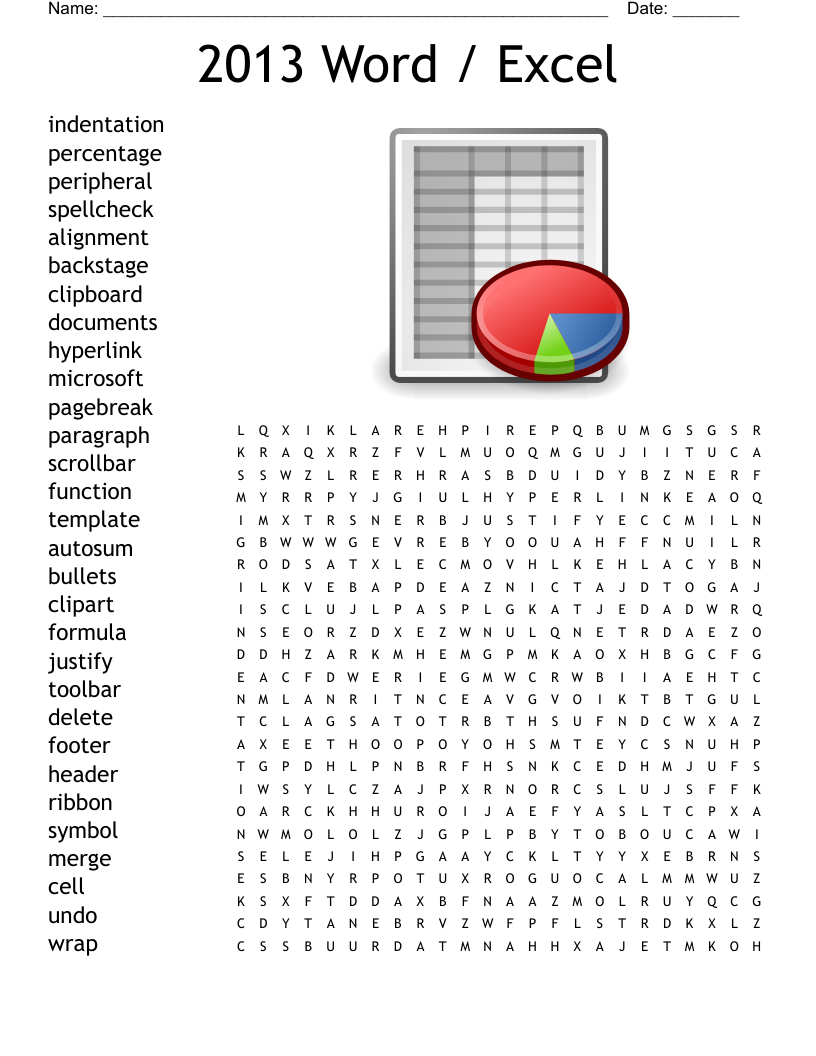 2013 Word / Excel Word Search