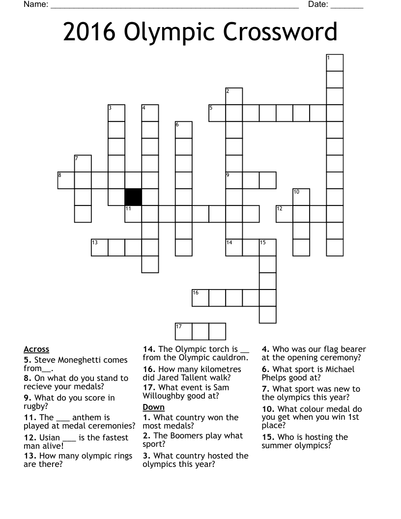 2016 Olympic Crossword