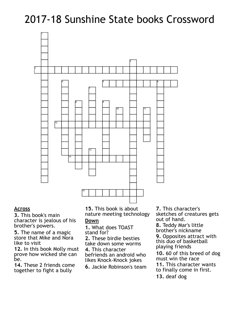 2017-18 Sunshine State books Crossword