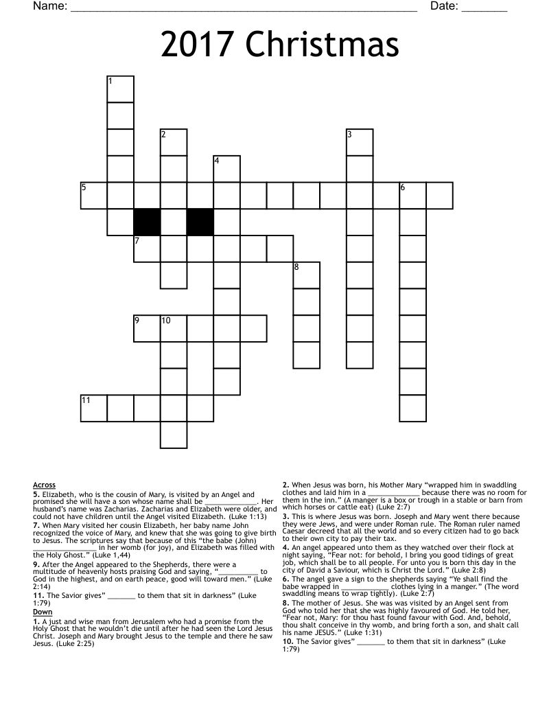 2017 Christmas Crossword
