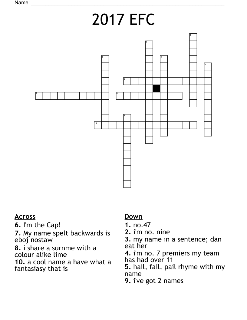 2017 EFC Crossword