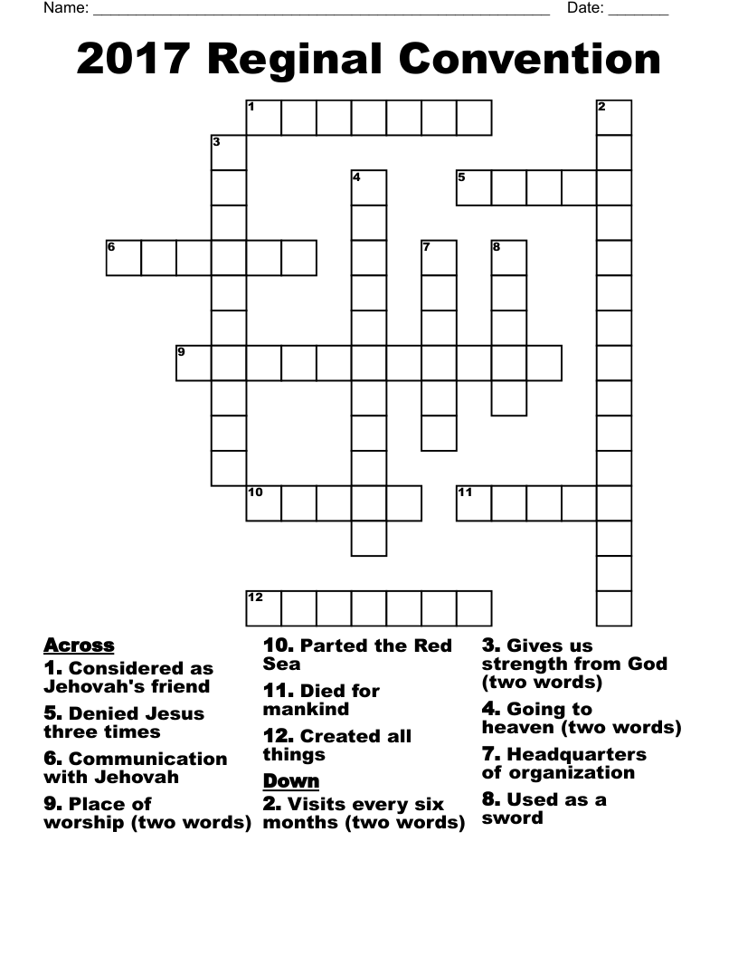 2017 Reginal Convention Crossword