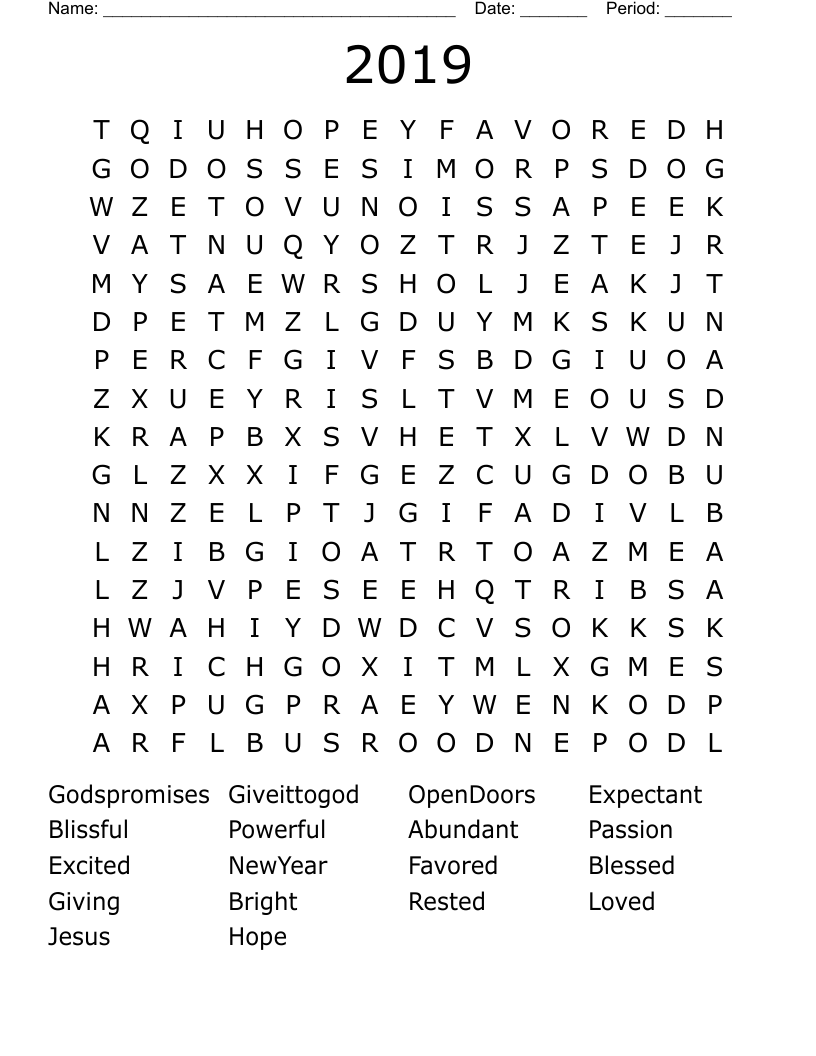 2019 Word Search