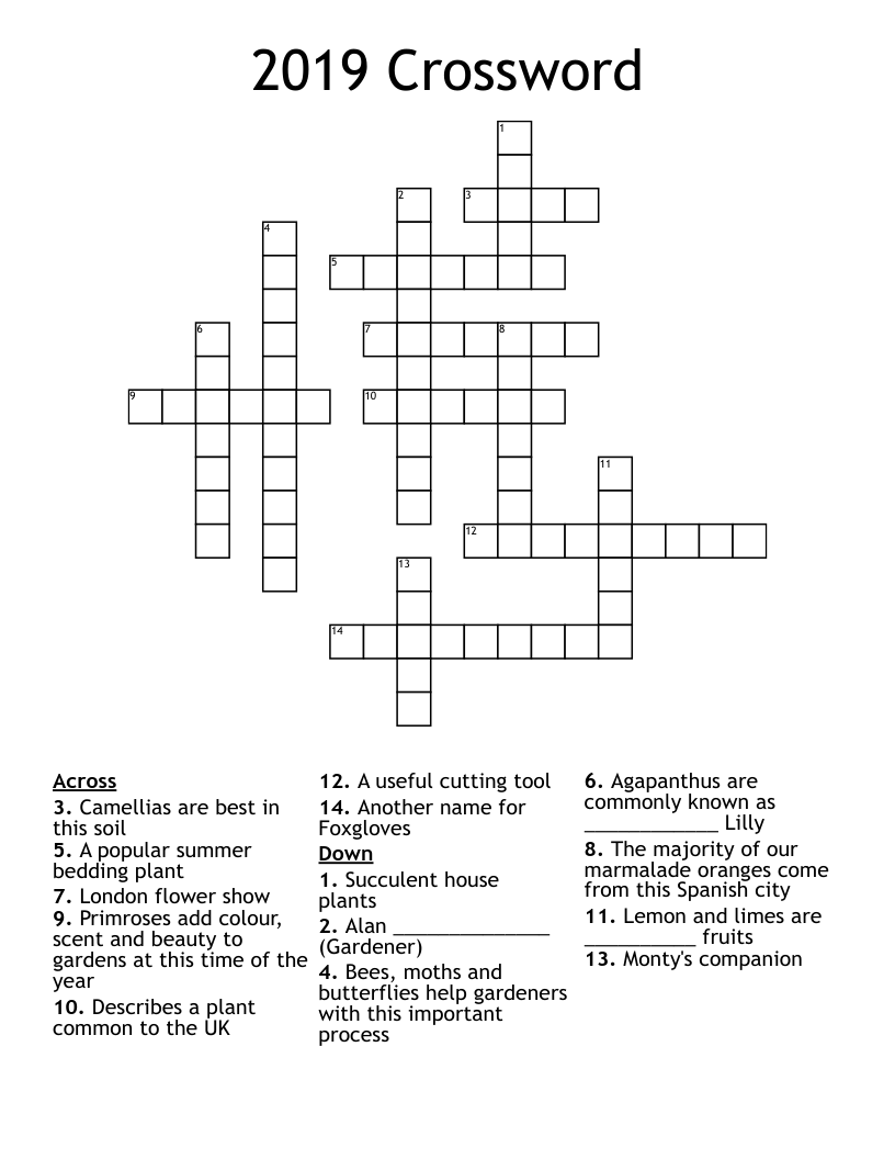 2019 Crossword