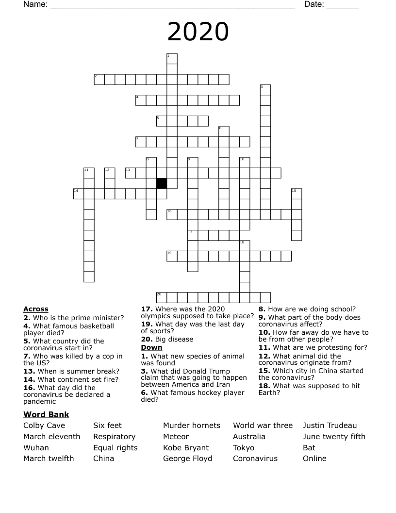 2020 Crossword
