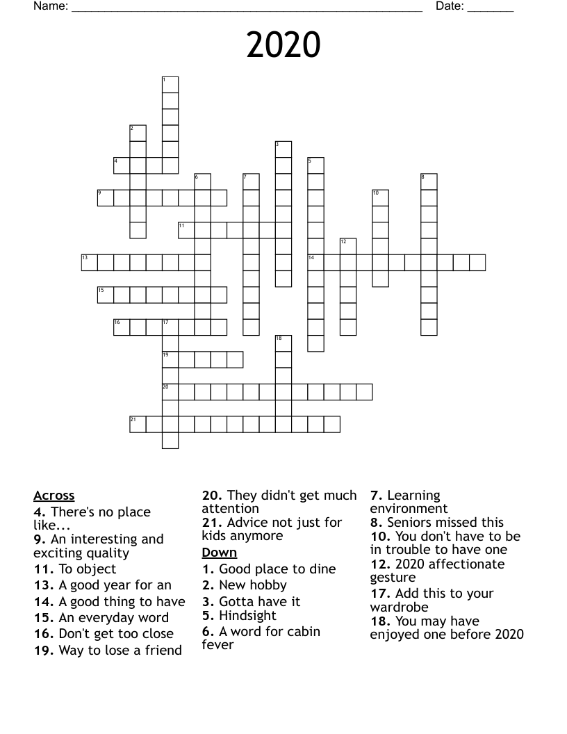 2020 Crossword