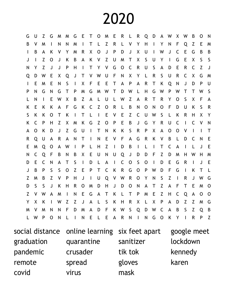 2020 Word Search