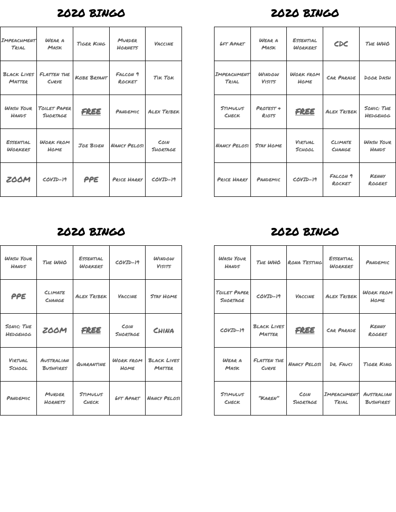 2020 BINGO