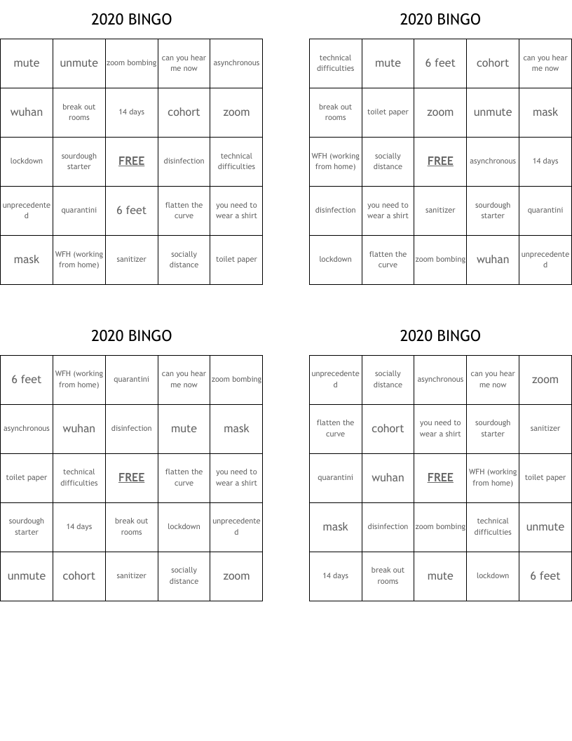 2020 BINGO
