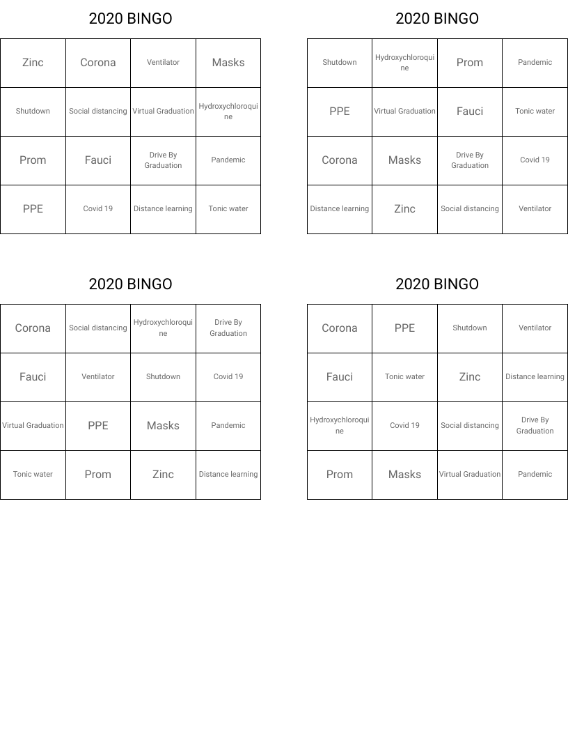 2020 BINGO 