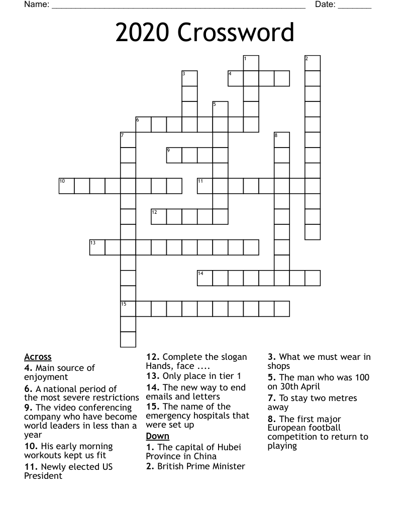 2020 Crossword